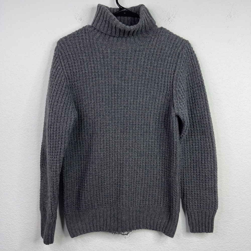 Emozioni Uomo Sweater Mens S Gray Knit Wool Turtleneck Made in Italy‎ Minimalist